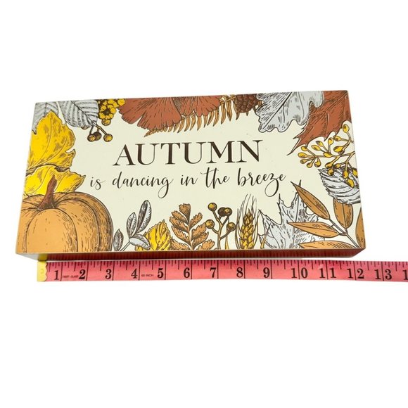 Primitives by Kathy Box Sign 12 x 6 x 2 inch Autumn is Dancing in the Breeze NWT - Picture 6 of 8